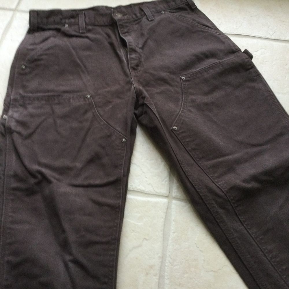 Carhartt men’s dark brown Double Front work dungaree sz.34